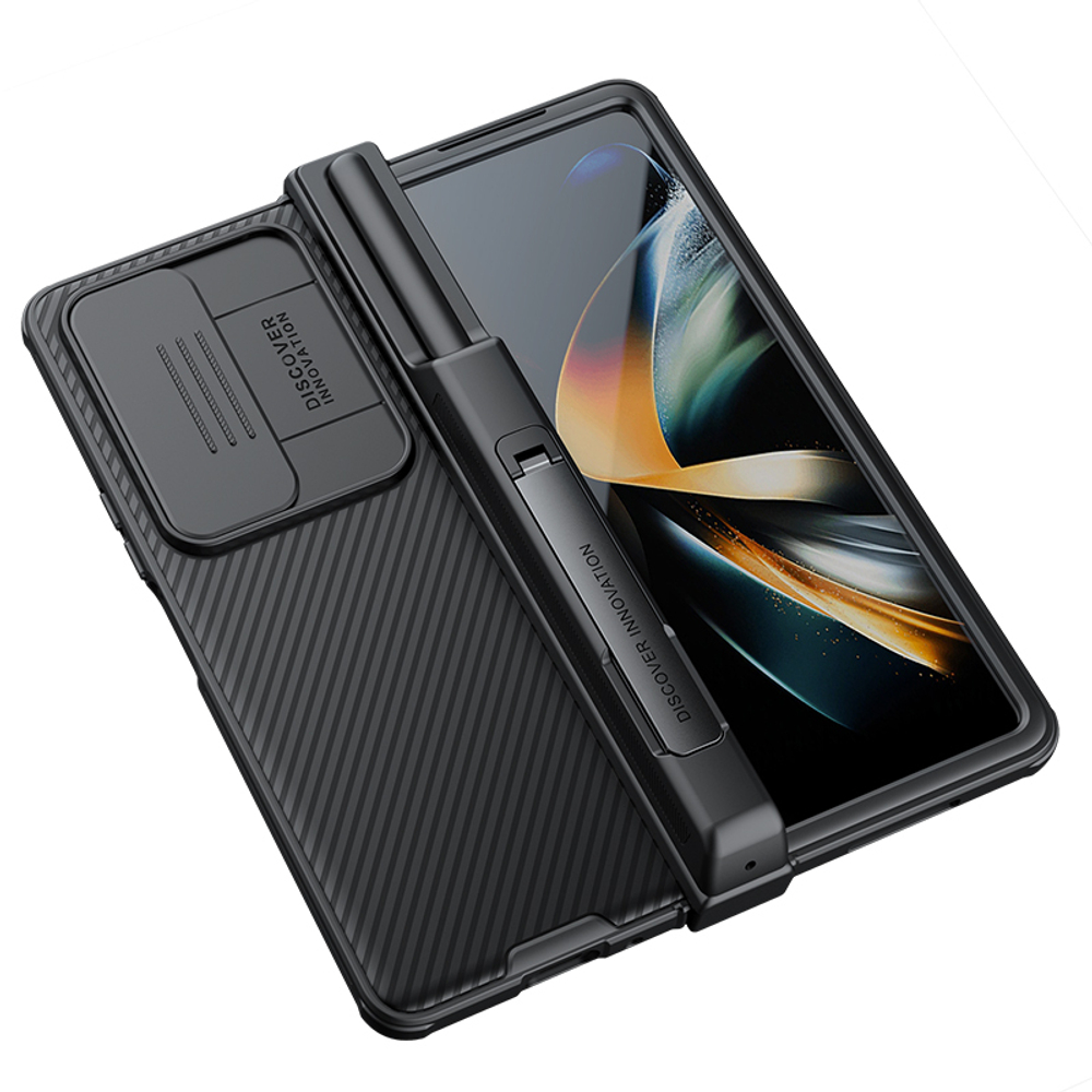 Чехол с держателем для S Pen на Samsung Galaxy Z Fold 4 5G от Nillkin, серия CamShield Pro Case, с сдвижной крышкой для камеры