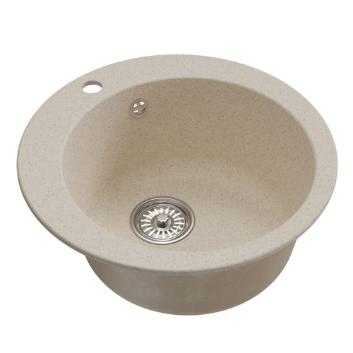 Мойкa ML-GM13 КОМФОРТ круглая, бежевая (328), 495мм (глуб. чаши 200)