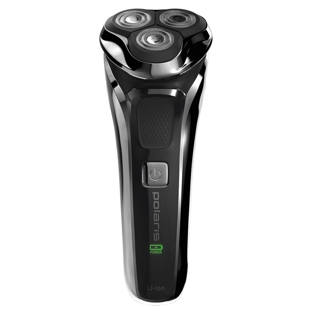 Электробритва аккум, Polaris, PMR 0305R wet&dry Pro, сухой/влажная, 5 лезвяя, черный хром, 017415