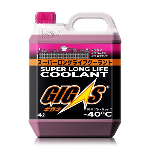 Антифриз GIGAS SUPER LONG LIFE COOLANT -40 PINK, розовый, 4л SLLC40P004