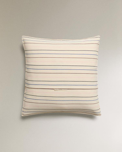 ZARA HOME НАВОЛОЧКА В КОНТРАСТНУЮ ПОЛОСКУ, ЖЕЛТОВАТО-БЕЛЫЙ