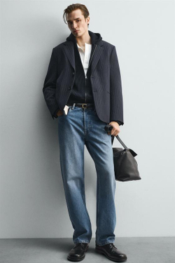 ZARA ДЖИНСЫ STRAIGHT FIT LIMITED EDITION, ВЫЦВЕТШИЙ СИНИЙ