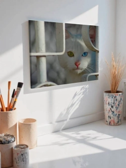 Картина на стену 40 X 50 Белый кот