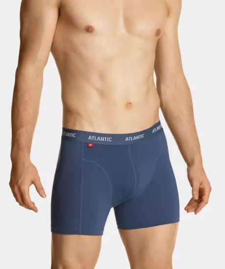 Трусы мужские боксеры (3шт), Atlantic 3MH-047, красные + серо-голубые + темно-синие