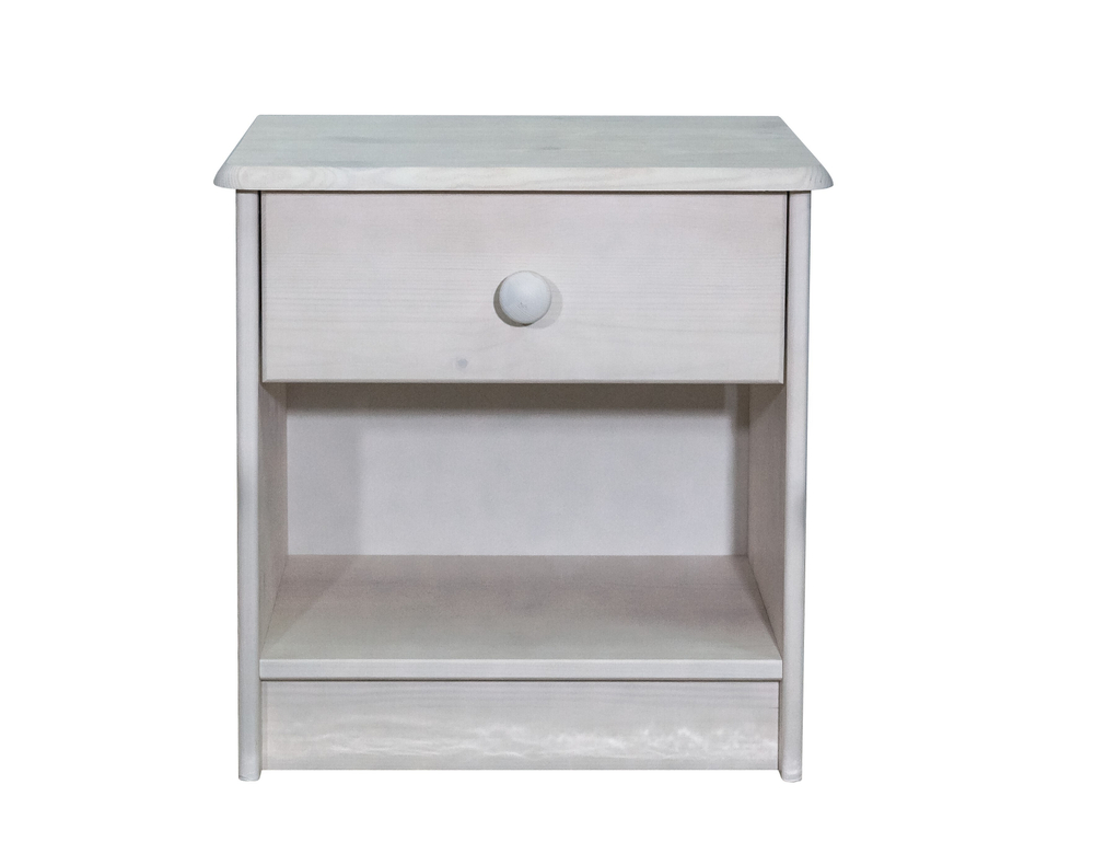 Тумба прикроватная Хаба 1 ящик из массива сосны, белая