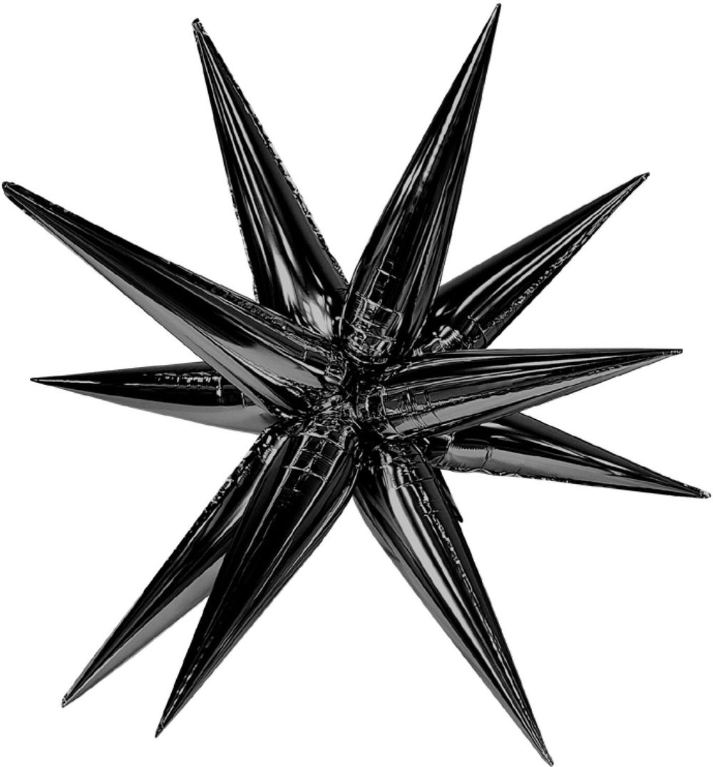 Шар (41''/104 см) Звезда, Составная, Черный блеск, 1 шт. в упак.