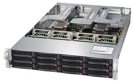 Сервер Supermicro SuperServer 6029U-TR4 без процессора/без ОЗУ/без накопителей/количество отсеков 3.5" hot swap: 12/1000 Вт/LAN 1 Гбит/c