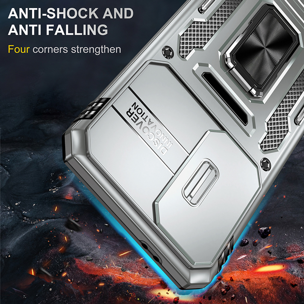 Чехол Safe Case с кольцом и защитой камеры для Samsung Galaxy S25 FE