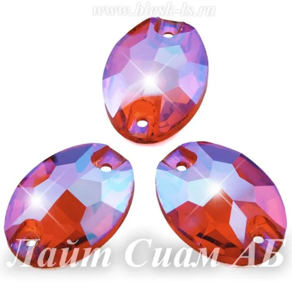 Пришивной овал Solvo с 2 отверстиями, Лайт Сиам АБ (овал 13х18 мм)