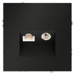 Розетка телевизионная встраиваемая VOLTUM S70 TV+RJ45 кат. 6, (черный матовый)