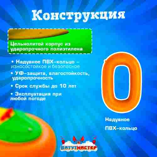 Бамперная лодка «Манго Оранж», взрослая, на часовом механизме, оранжевая 172×120×36 см