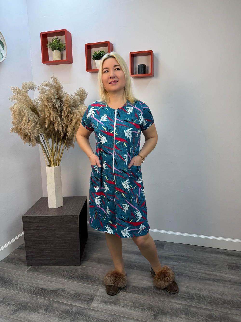 Халат женский "Молодежный К.П" молния (126)