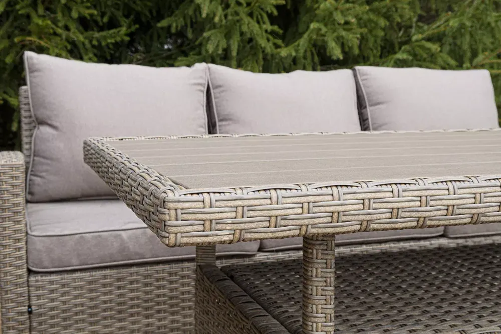 "Мэдисон" обеденная группа из искусственного ротанга, цвет соломенный