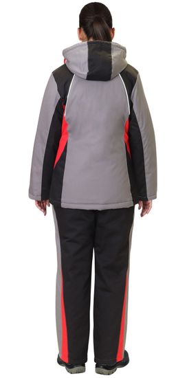Костюм зимний женский "Сириус-Сибирячка" полукомбинезон (серый/черный/красный)