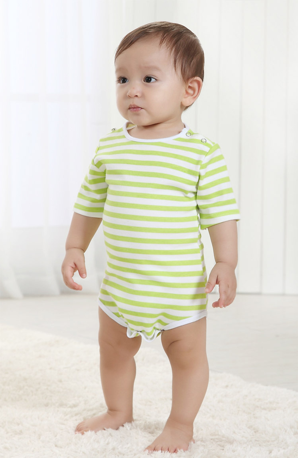 Боди детское на кнопках в полоску