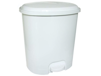 Ведро 12л с педалью, белый/белый