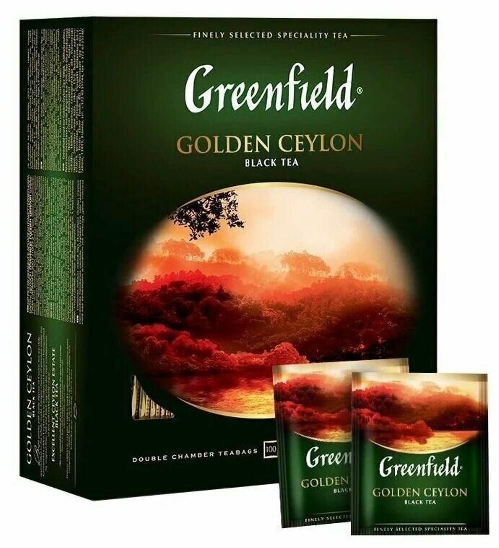 Чай черный Greenfield Golden Ceylon, 100 пакетиков