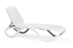 Шезлонг Nardi Omega белый стопирующийся, 194х91х69см