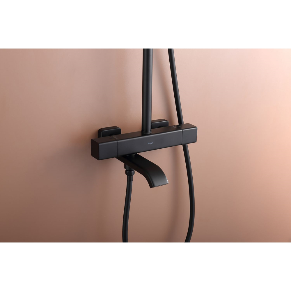 Душевая система с термостатом Raglo R22.26.06, черный