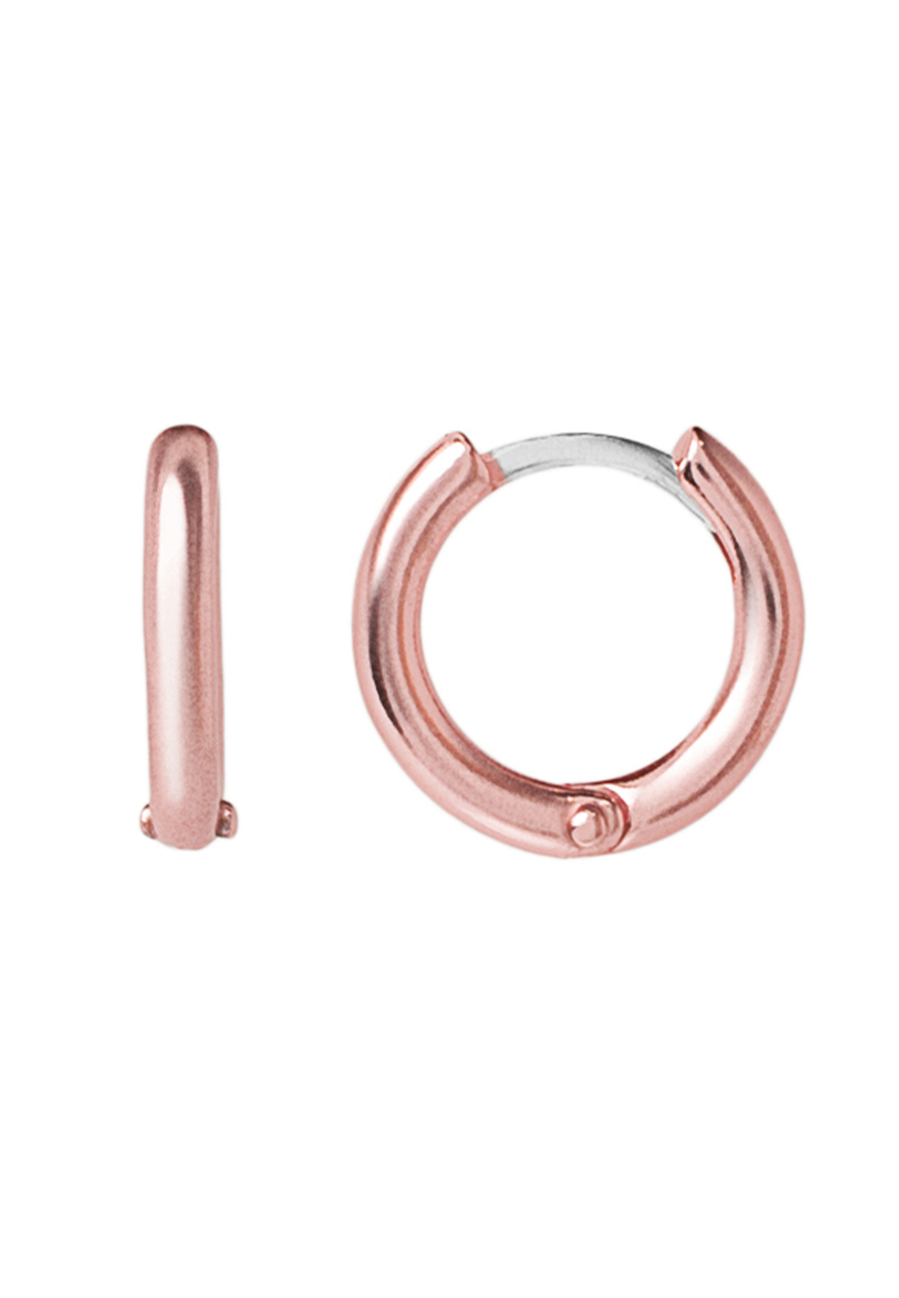 Серьги кольца 12 мм из серебра розовые