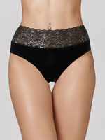 Высокие трусики-слипы с кружевным поясом (Размер: XXL) (Цвет: белый)