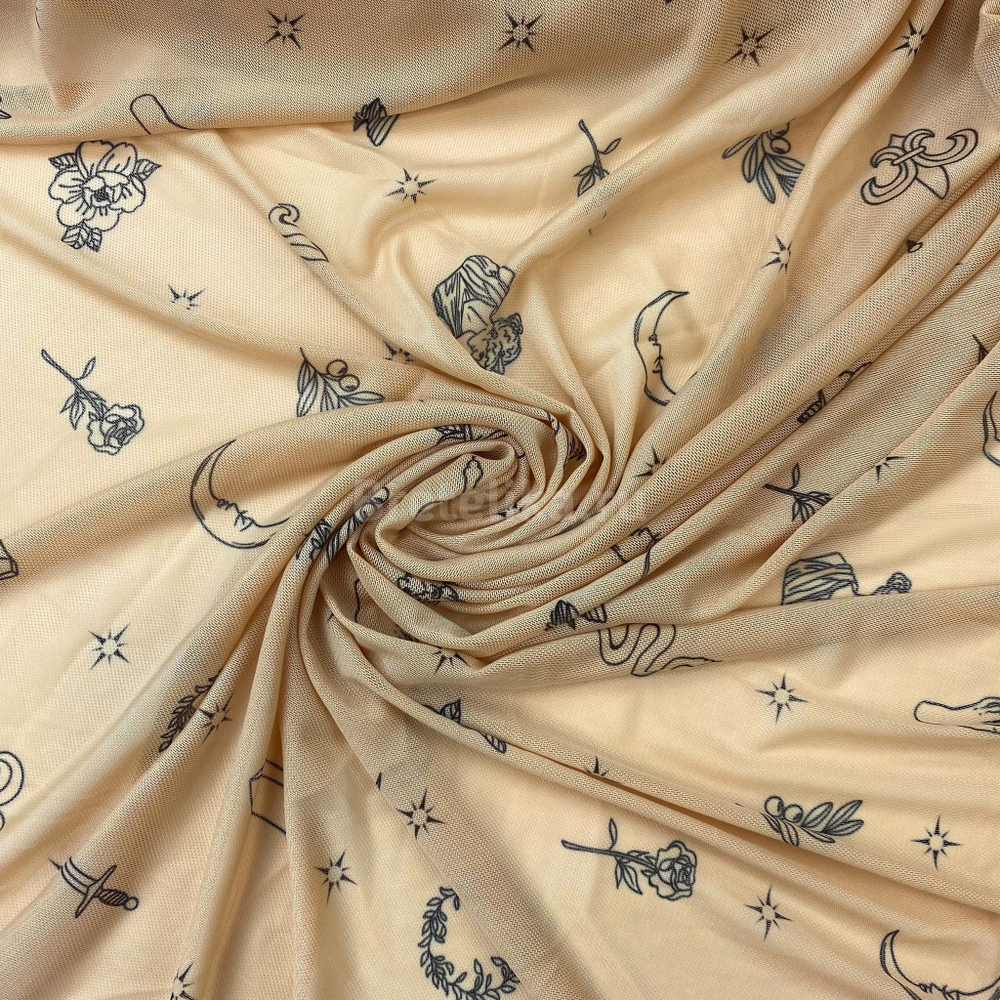 Сетка эластичная телесная с эффектом тату