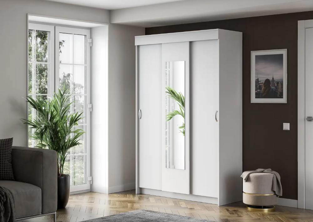 Шкаф-купе Бассо (белое дерево/белое дерево), Интерьер Центр, г.Пенза