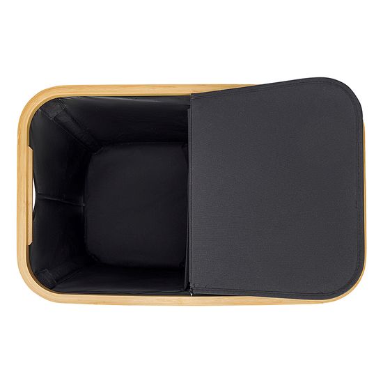 Корзина для белья с двумя отделениями neat twin, 53,5х33х53 см, черная