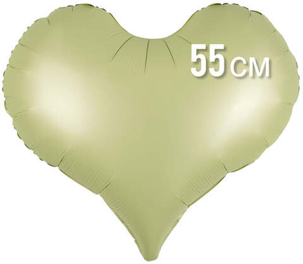 Сердце оливковое матовое фольга 55см