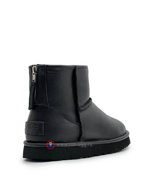 MINI ZIP LEATHER Black