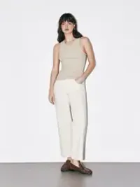 Топ халтер в рубчик "Беж" женский