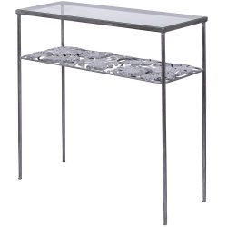 Консоль Monstera Deliciosa (Монстера) Античное серебро