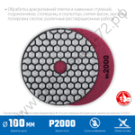 ЗУБР АГШК 100 мм, №2000, сухое шлифование, Алмазный гибкий шлифовальный круг (29868-2000)