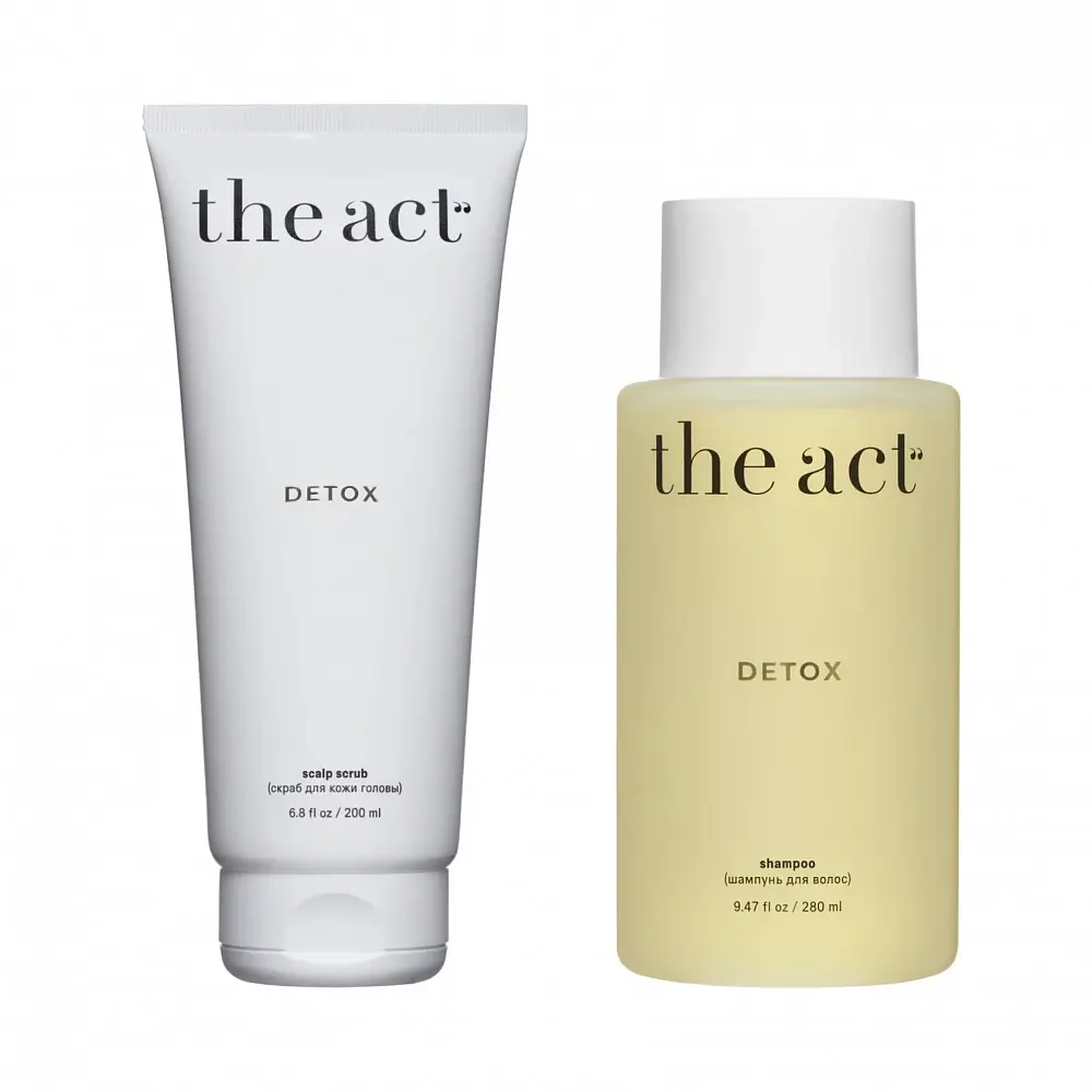 Набор для ухода за волосами The Act DETOX: шампунь и скраб