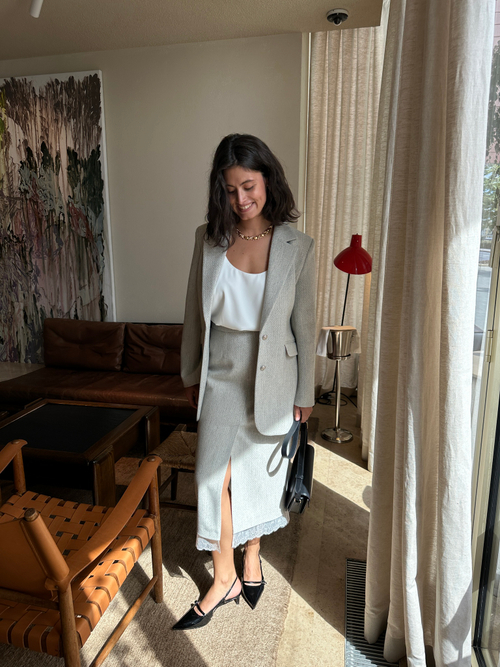 Жакет из смесовой шерсти приталенный серый