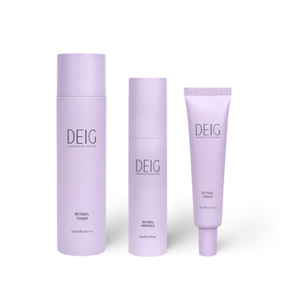 Deig Retinol Set Антивозрастной уход 3-в-1: Тонер + Ампула + Крем