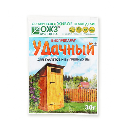 "УДачный", для обработки выгребных ям и дачных туалетов, 30 гр на 0,5 кубаметра