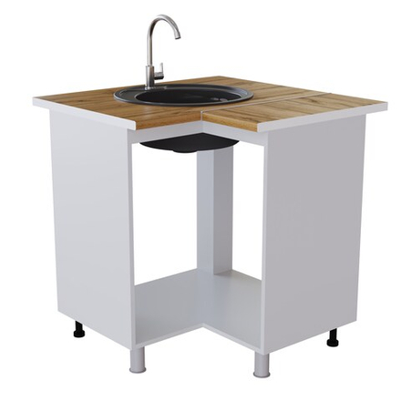 Берн Угловой рабочий стол-мойка 850*850 УМП