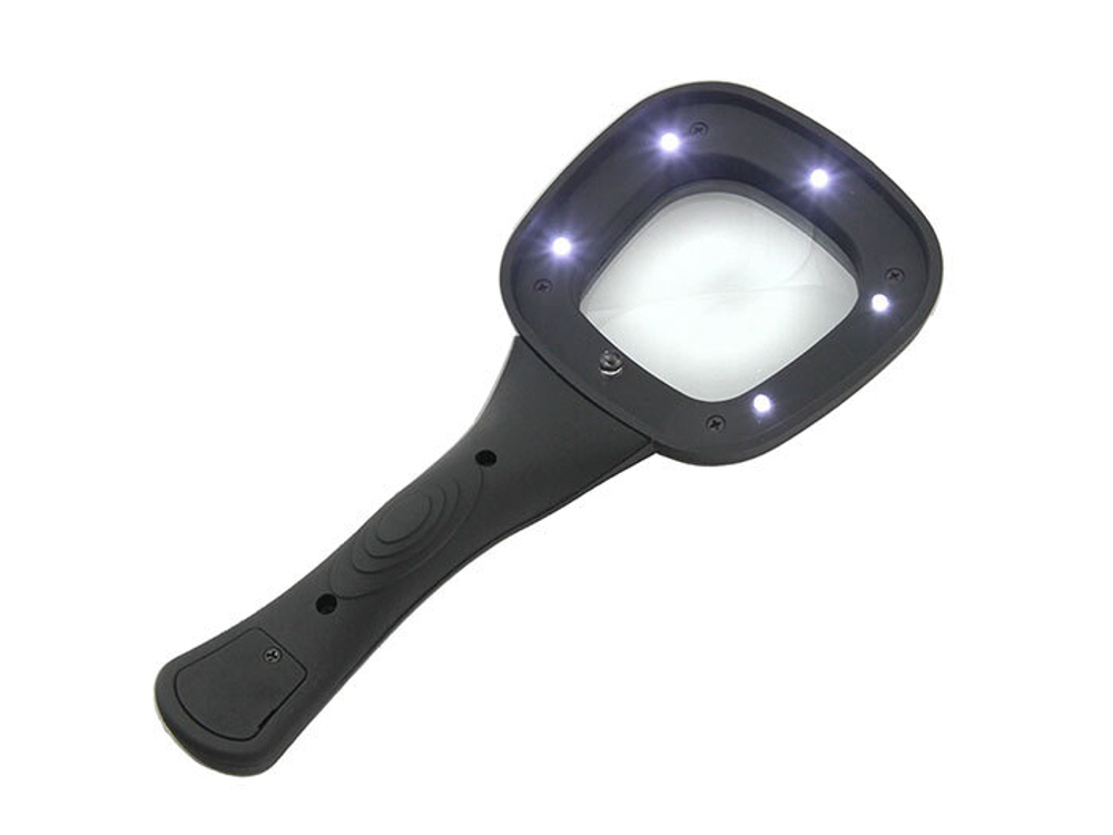 Лупа 600558 (диам.65мм, 3х, с LED подсветкой, 6 светодиодов)