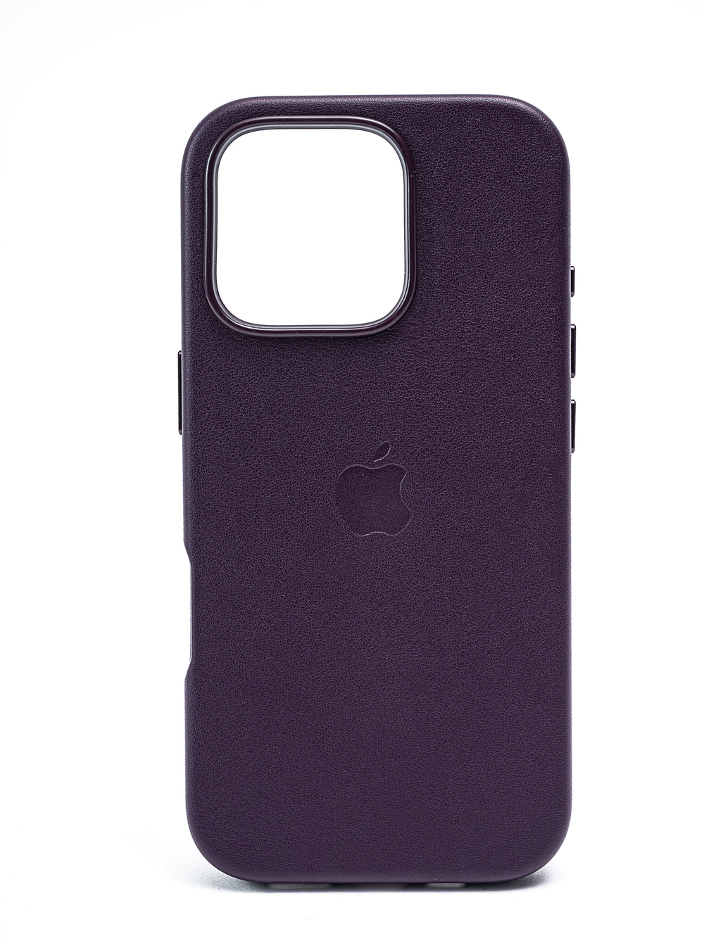 Кожаный чехол Leather Case iPhone 16 Pro Dark Cherry Темно-Фиолетовый