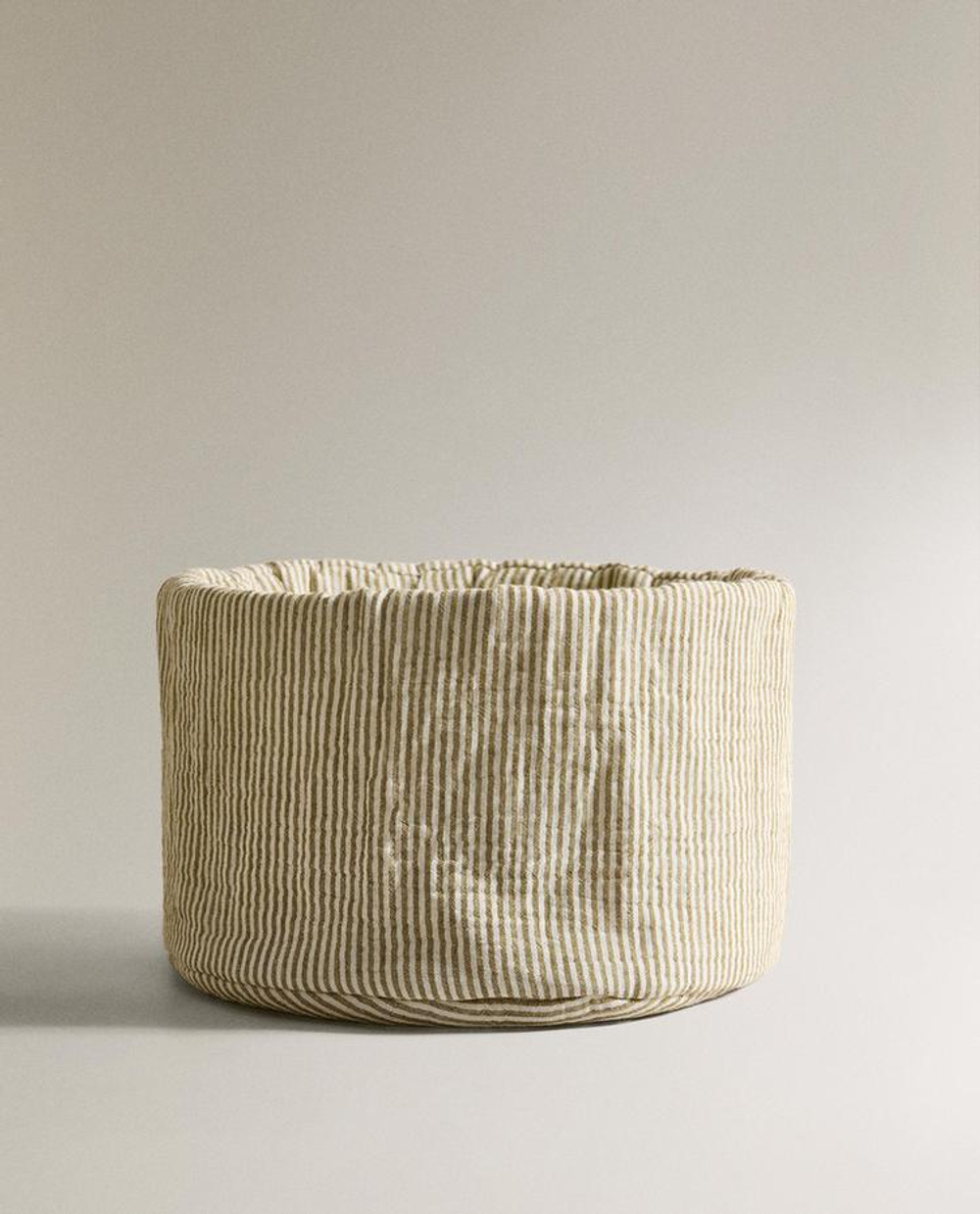 ZARA HOME ДЕТСКИЙ КРУГЛЫЙ ОРГАНАЙЗЕР ДЛЯ ХРАНЕНИЯ В ПОЛОСКУ, ЗЕЛЕНЫЙ