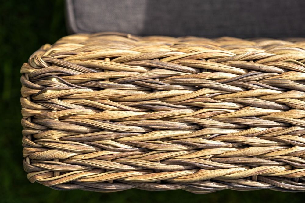 "Капучино" диван из искусственного ротанга (гиацинт) двухместный, цвет соломенный