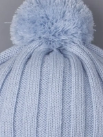 Шапка детская вязаная осенняя с помпоном