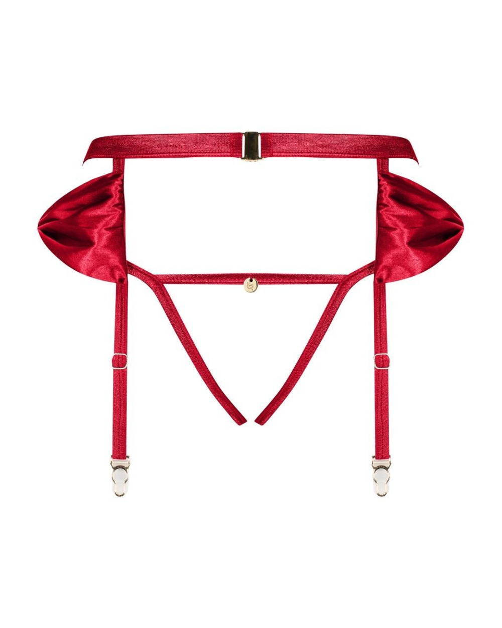 Соблазнительный пояс-трусики Rubinesa с бантиками (Размер: L-XL) (Цвет: красный)