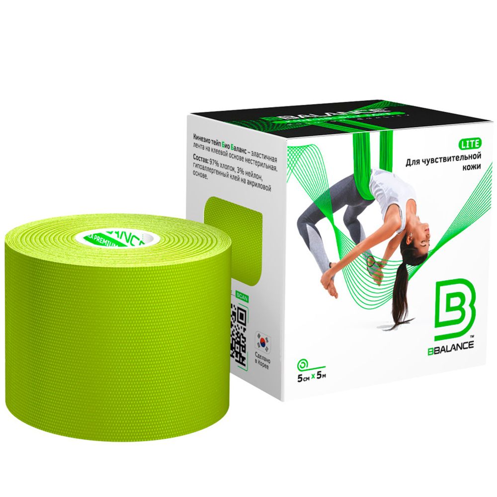 Пластырь Тейп Kinesio Classic 5 см 5 м лайм