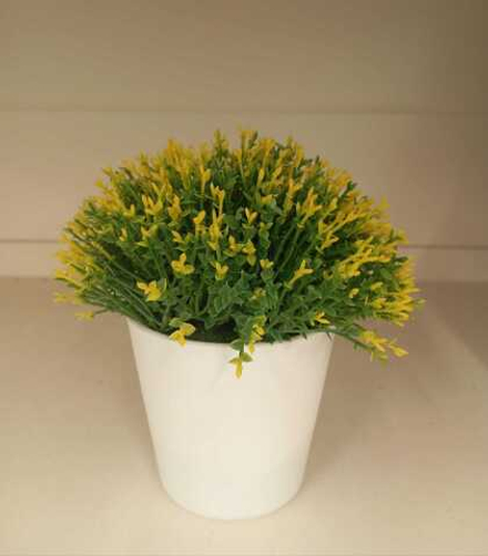 Растение искусственное в кашпо Мелкие цветочки 12см