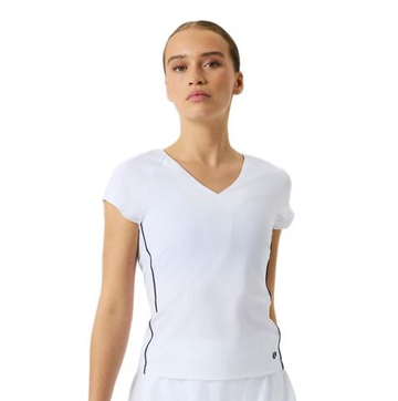 Женская теннисная футболка Björn Borg Ace V-Neck - white