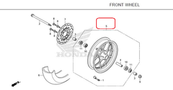 44650-K26-B00ZC. WHEEL SUB ASSY., FR. *NHA40M*. Front wheel Honda Monkey125 (Z125)