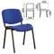 Стул для персонала и посетителей BRABIX "Iso CF-005", черный каркас, ткань синяя с черным, 531974