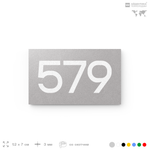 Номер на дверь 579, табличка на дверь для офиса, квартиры, кабинета, аудитории, склада, серая 120х70 мм, Айдентика Технолоджи